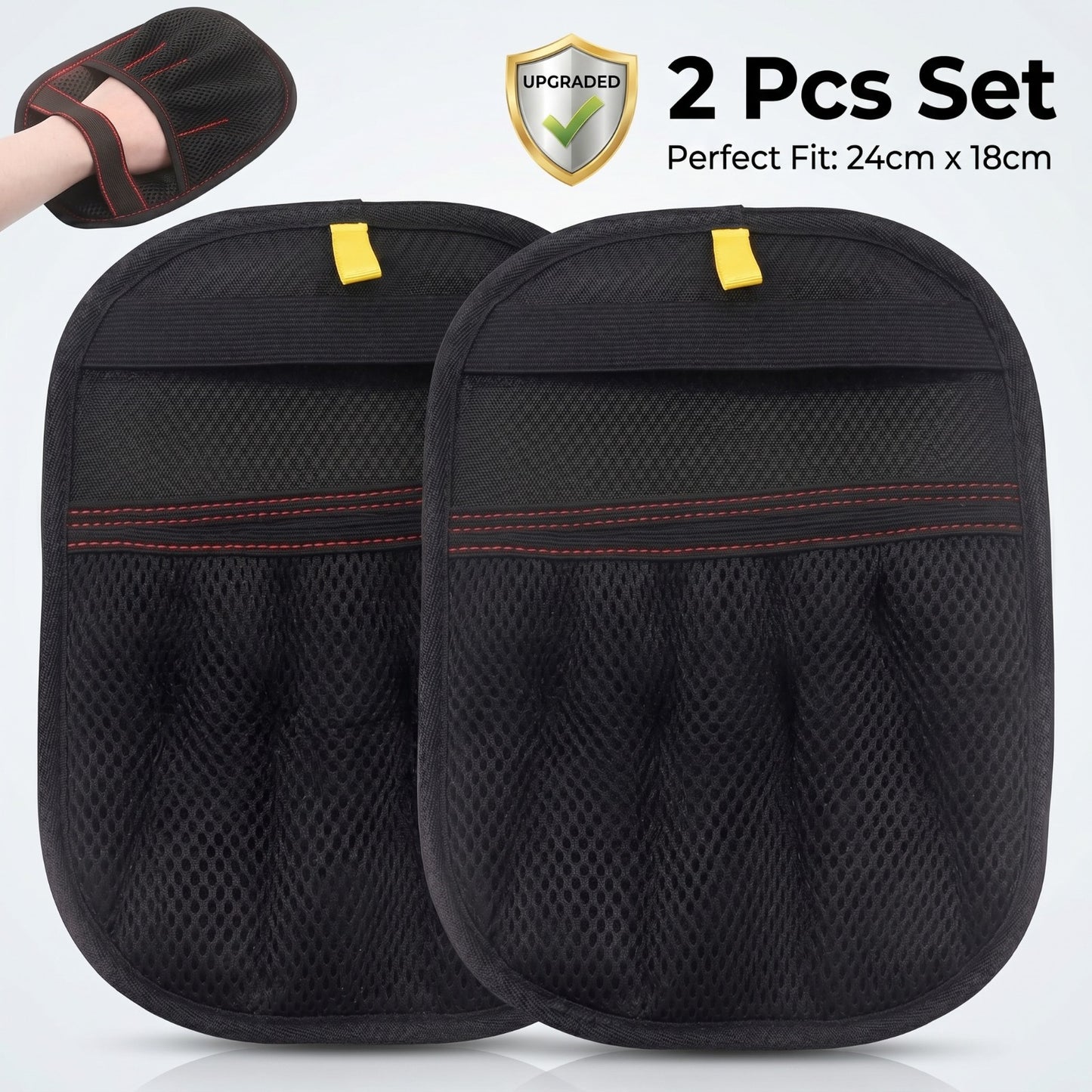 2 pcs Upgraded Fingers Reusable Pet Hair Cleaning Gloves