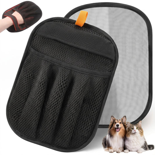 2 pcs Upgraded Fingers Reusable Pet Hair Cleaning Gloves