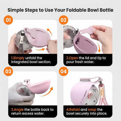 2 in 1 Portable Leak-Proof Stainless Dog Water Bottle